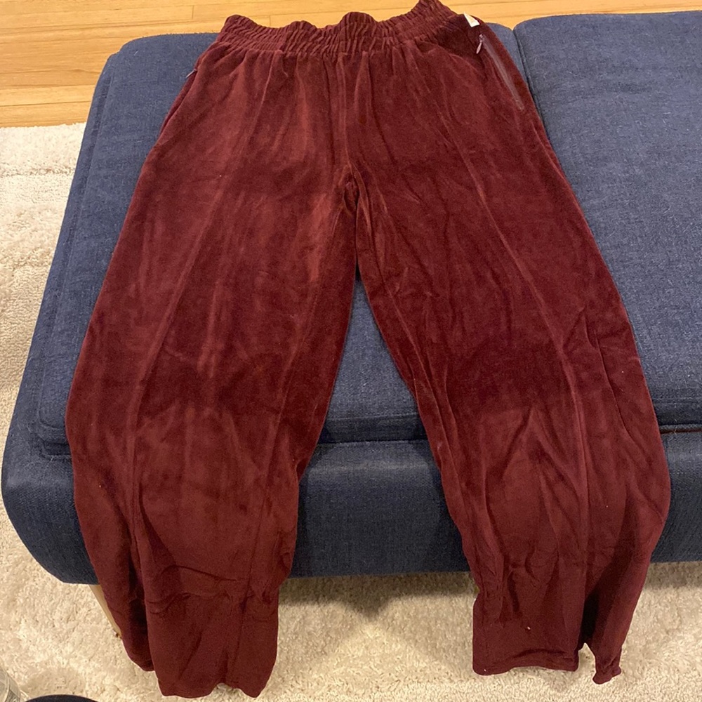 Good American high waisted velour pants size 1